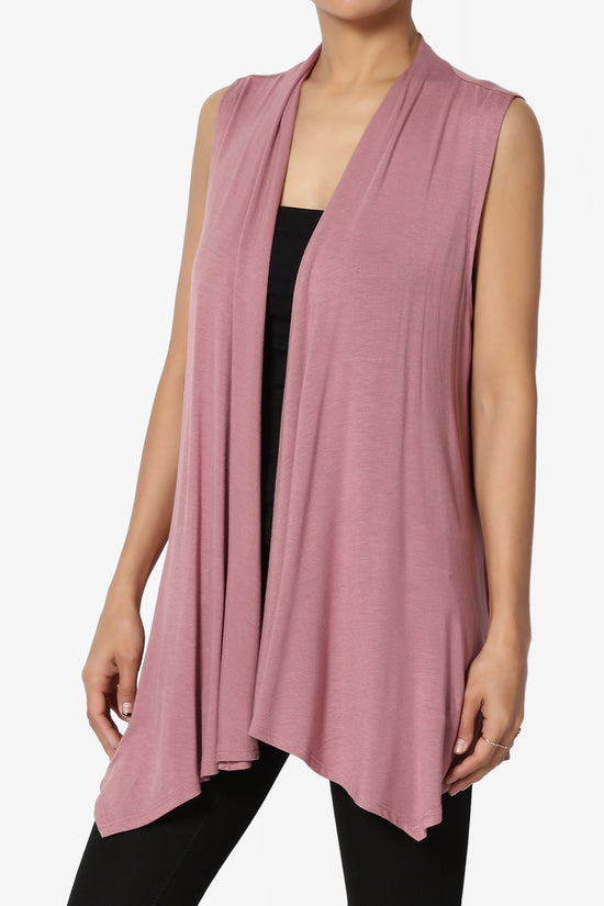 Load image into Gallery viewer, Danna Draped Jersey Vest MAUVE_3
