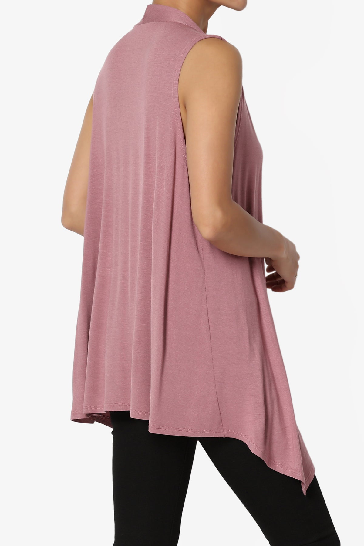 Load image into Gallery viewer, Danna Draped Jersey Vest MAUVE_4
