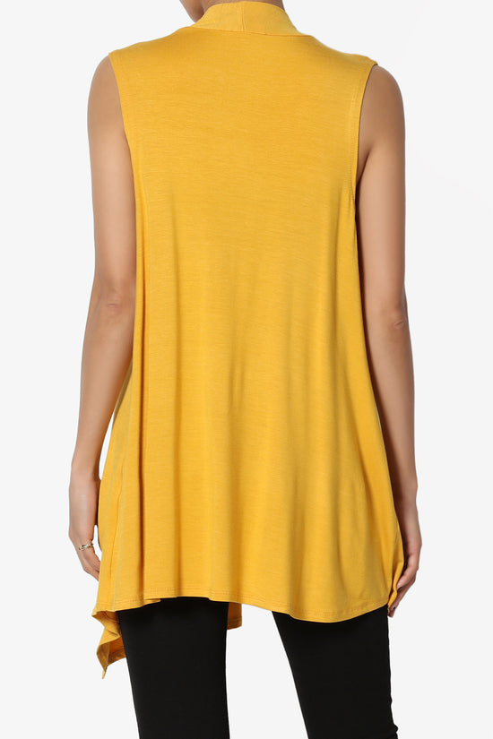 Load image into Gallery viewer, Danna Draped Jersey Vest MUSTARD_2
