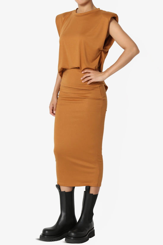 Load image into Gallery viewer, Joey Padded Shoulder Tank Top &amp;amp; Midi Pencil Skirt SET
