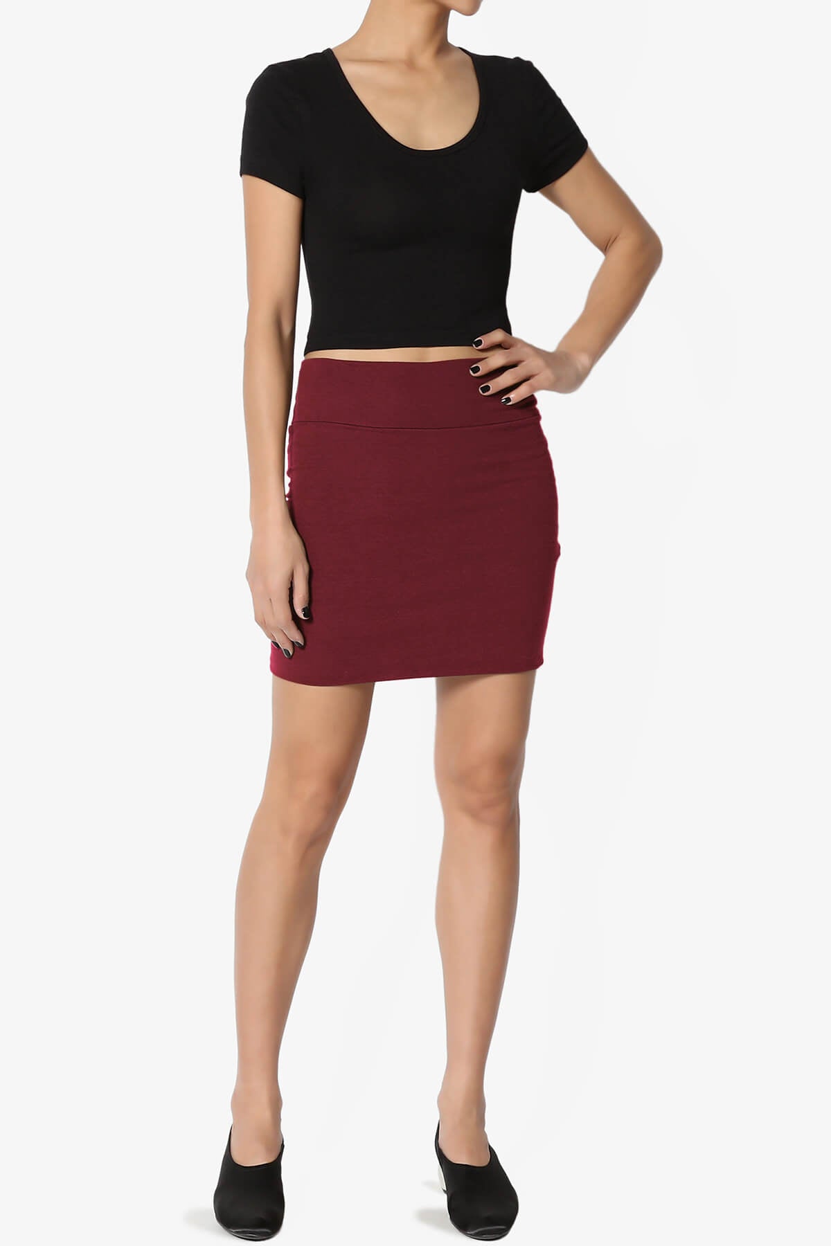 Load image into Gallery viewer, Randall Cotton Mini Skirt BURGUNDY_6

