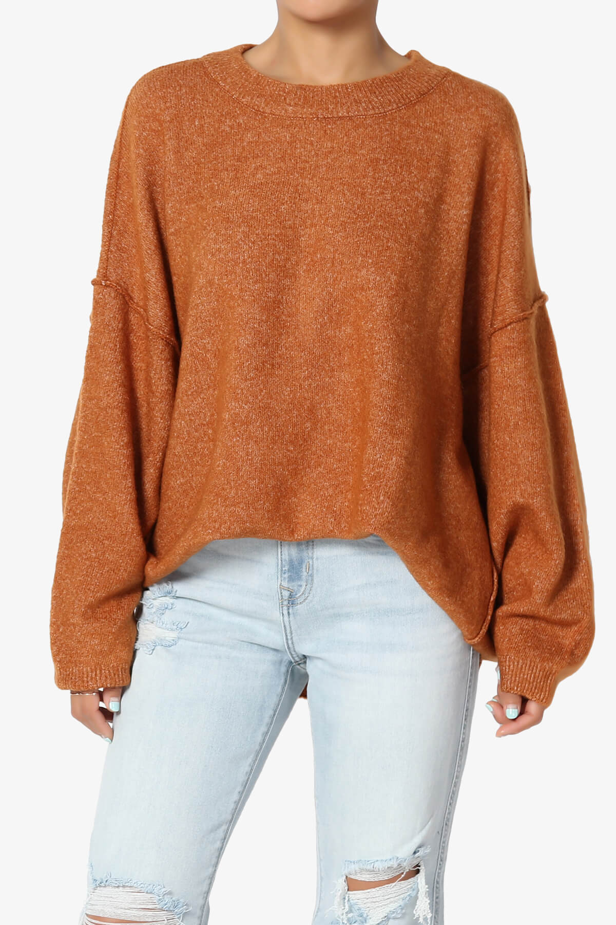 Troopa Oversized Melange Sweater ALMOND_1