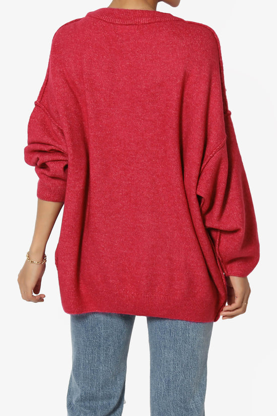 Load image into Gallery viewer, Troopa Oversized Melange Sweater BURGUNDY_2
