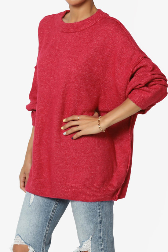 Load image into Gallery viewer, Troopa Oversized Melange Sweater BURGUNDY_3
