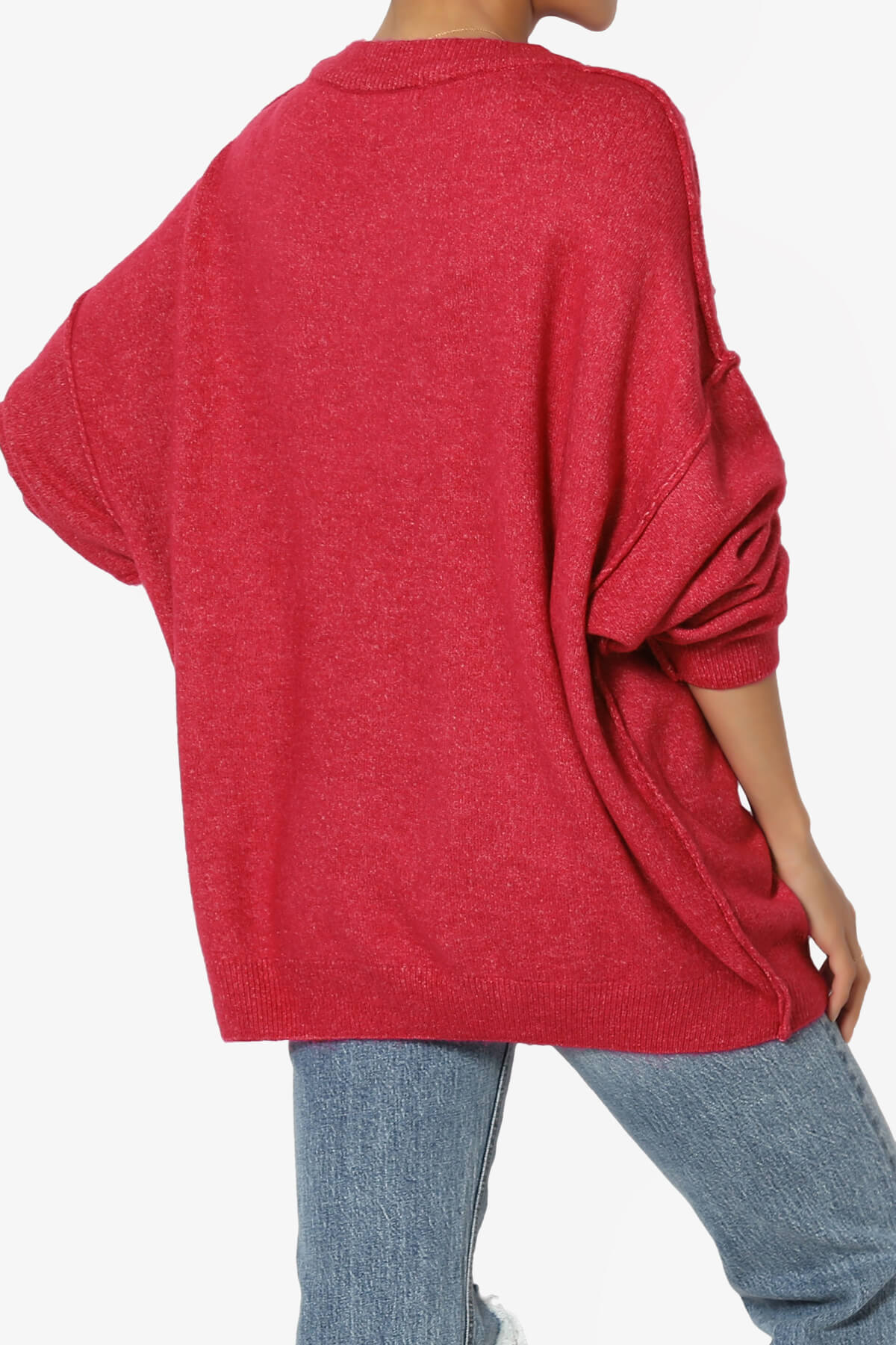Load image into Gallery viewer, Troopa Oversized Melange Sweater BURGUNDY_4
