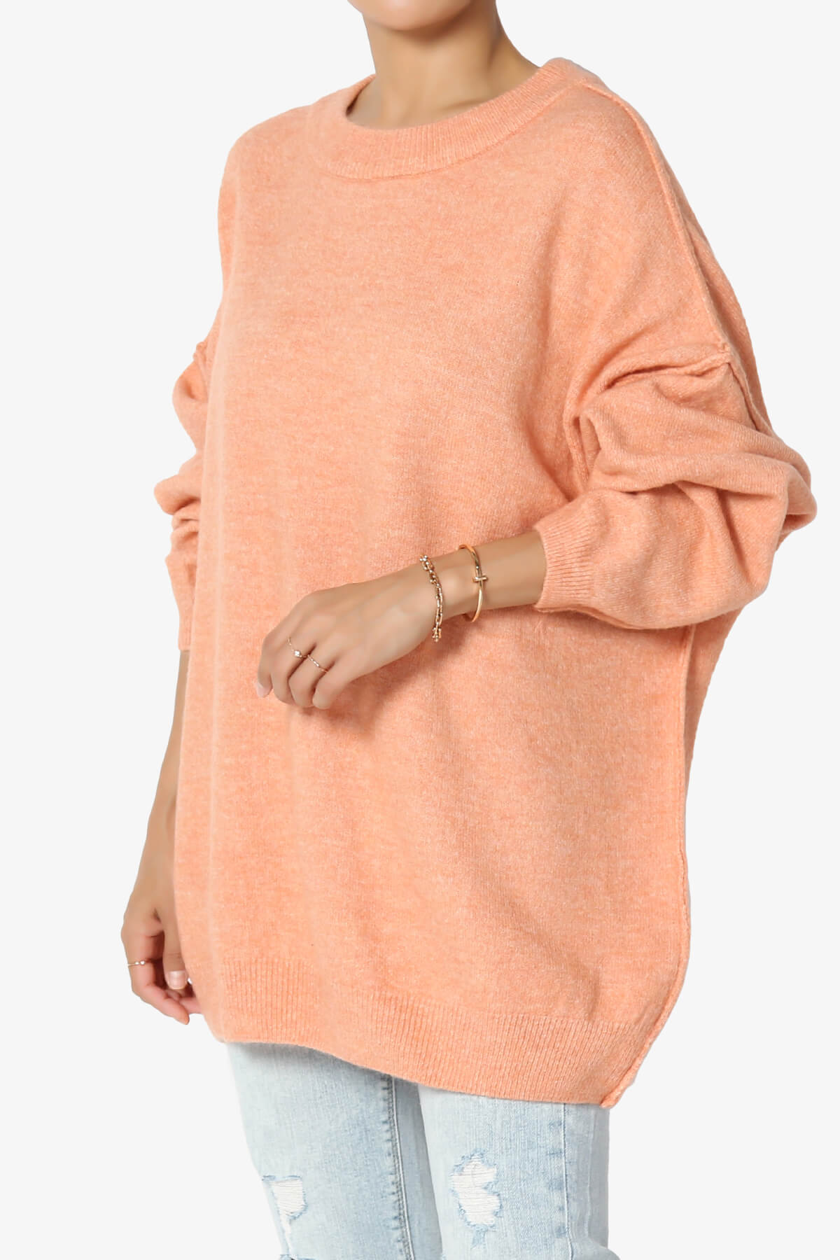 Load image into Gallery viewer, Troopa Oversized Melange Sweater CORAL_3
