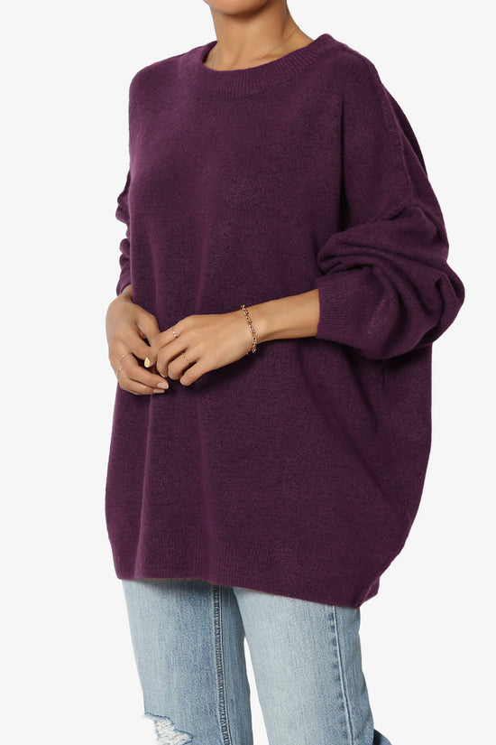 Troopa Oversized Melange Sweater DARK PLUM_3