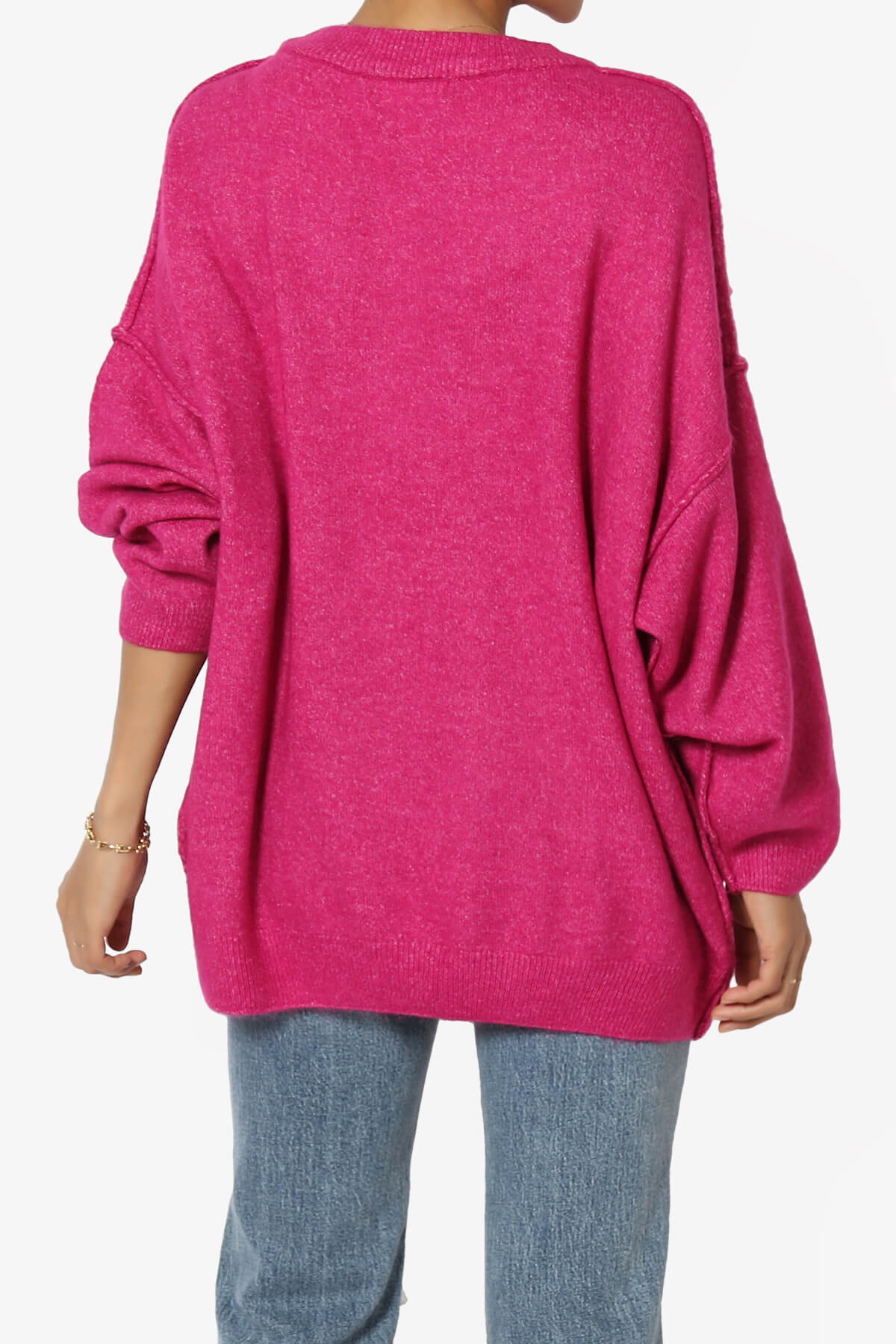 Load image into Gallery viewer, Troopa Oversized Melange Sweater MAGENTA_2
