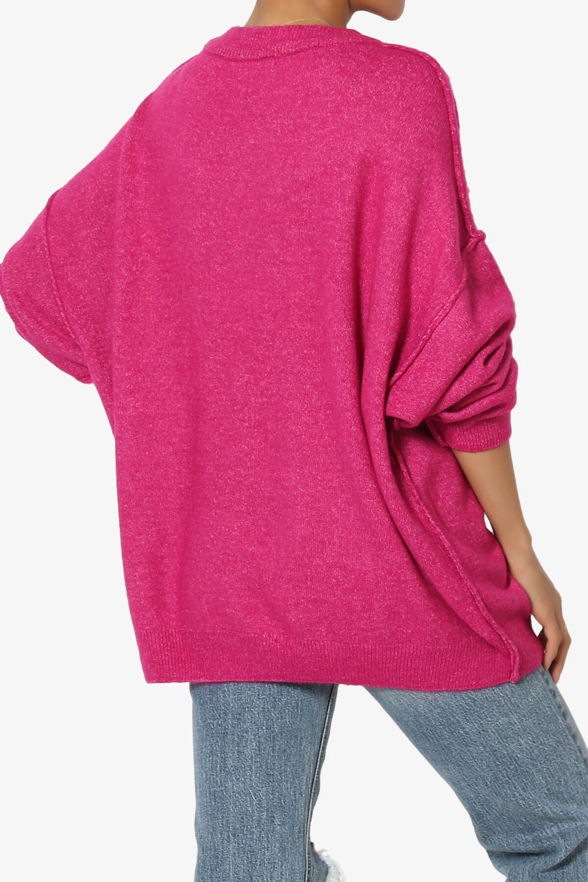 Load image into Gallery viewer, Troopa Oversized Melange Sweater MAGENTA_4
