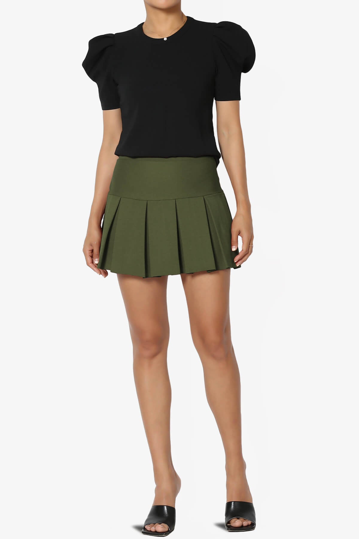 Veles Pleated Mini Skirt W Shorts Inset HUNTER GREEN_6