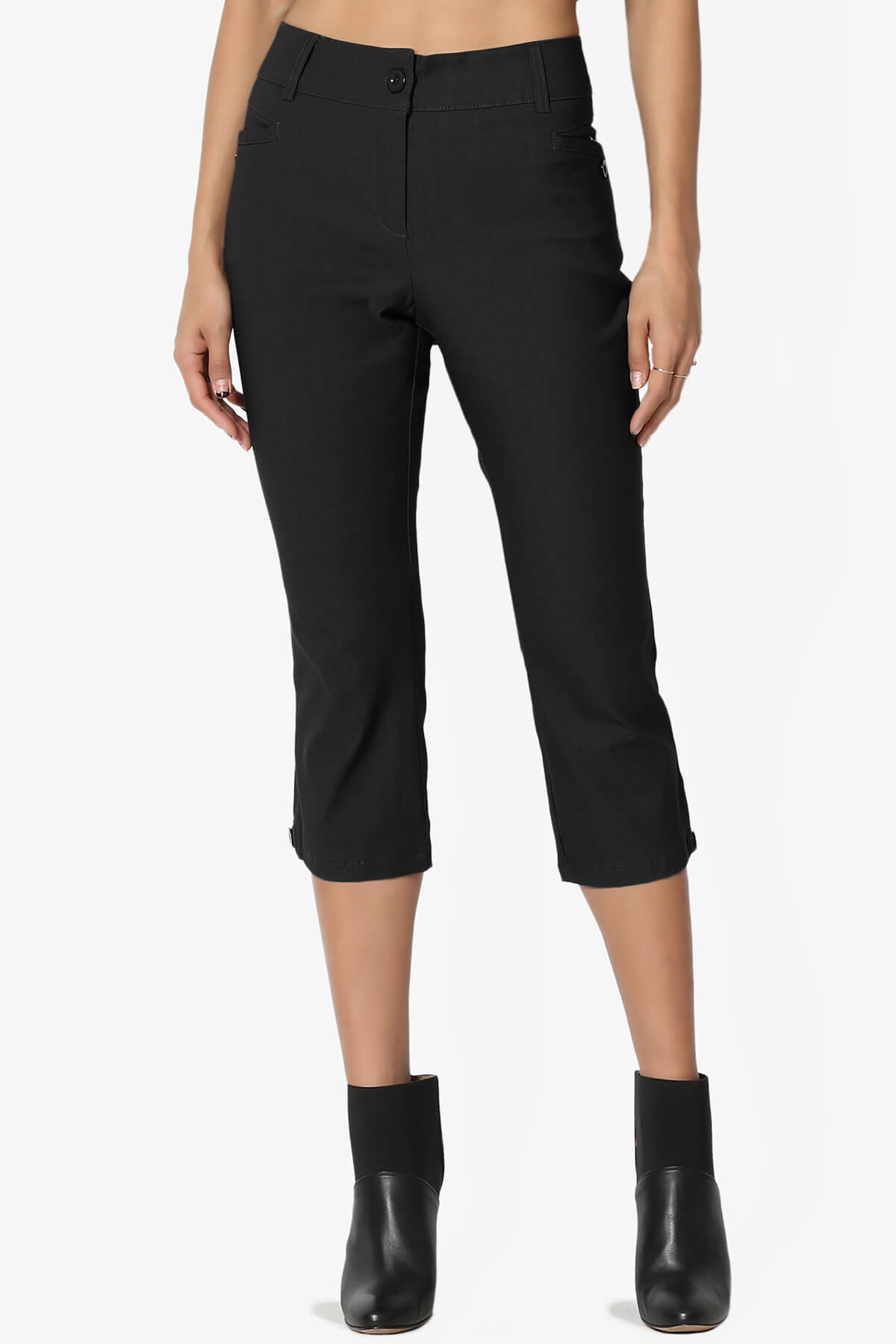 Venstra Stretch Capri Trousers BLACK_1