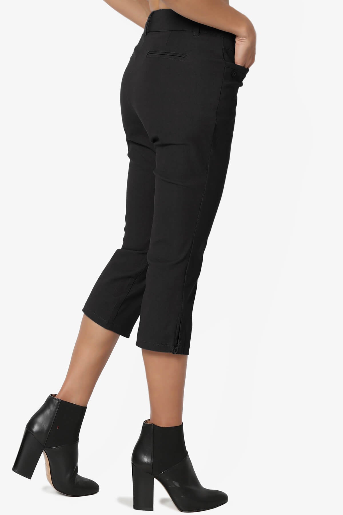 Load image into Gallery viewer, Venstra Stretch Capri Trousers BLACK_4
