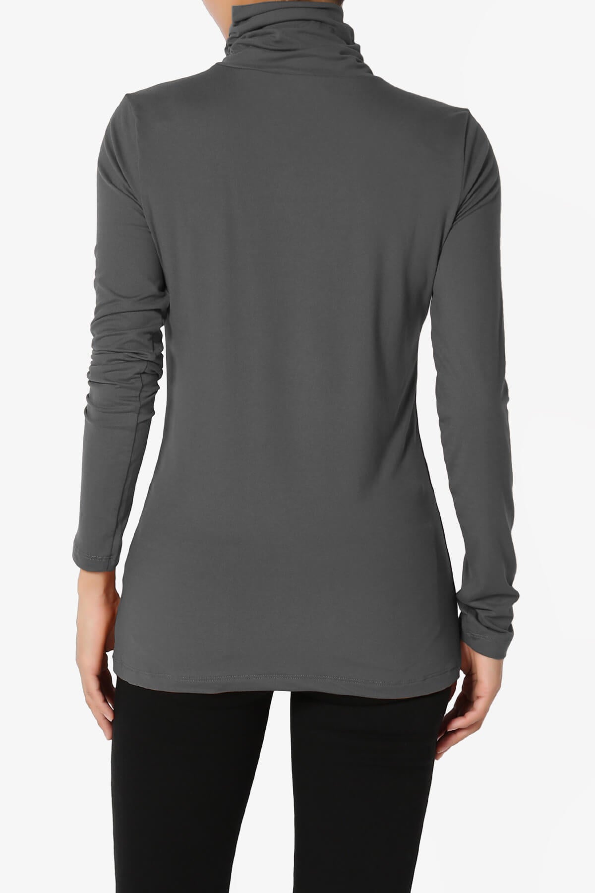 Load image into Gallery viewer, Viable Ruched Turtle Neck Long Sleeve Top ASH GREY_2
