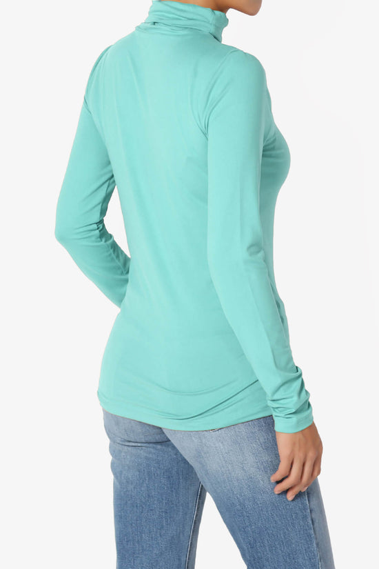Load image into Gallery viewer, Viable Ruched Turtle Neck Long Sleeve Top ASH MINT_4
