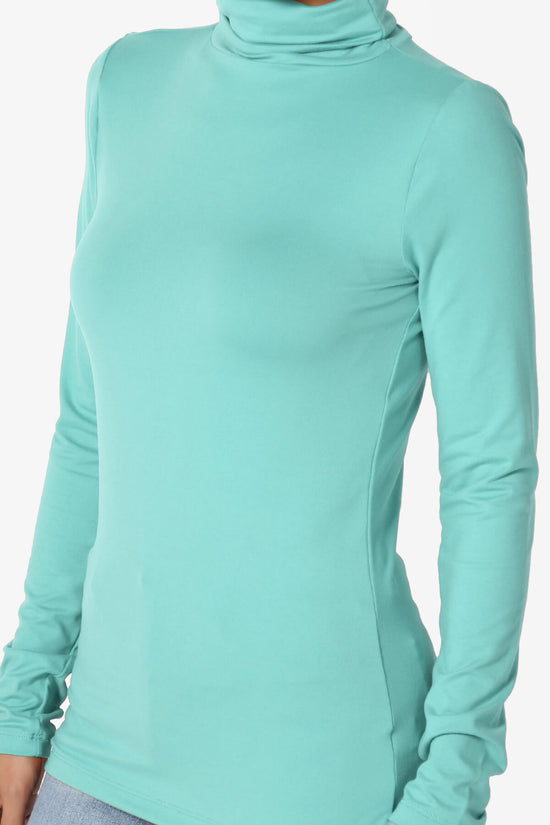 Viable Ruched Turtle Neck Long Sleeve Top ASH MINT_5