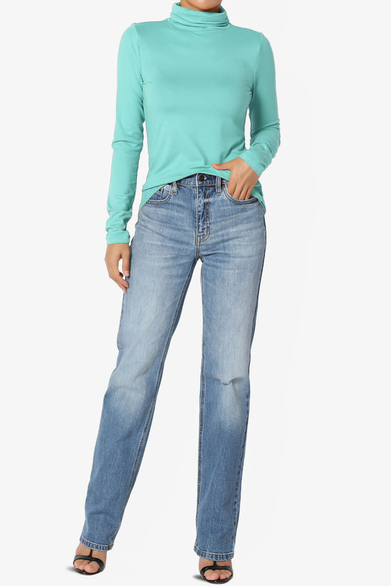 Load image into Gallery viewer, Viable Ruched Turtle Neck Long Sleeve Top ASH MINT_6
