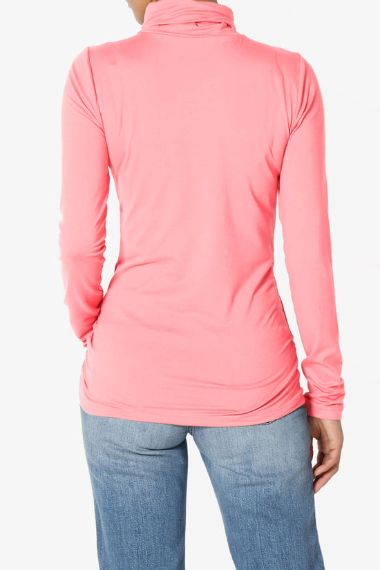 Load image into Gallery viewer, Viable Ruched Turtle Neck Long Sleeve Top BRIGHT PINK_2

