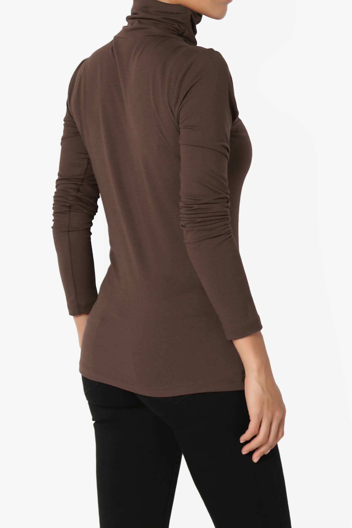 Load image into Gallery viewer, Viable Ruched Turtle Neck Long Sleeve Top BROWN_4
