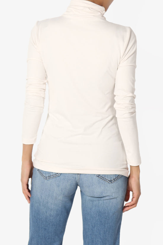Viable Ruched Turtle Neck Long Sleeve Top CREAM_2