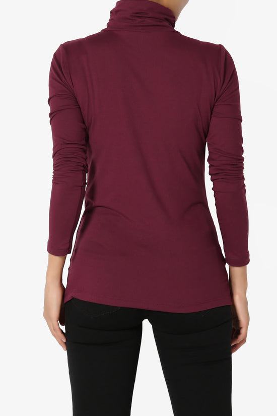 Load image into Gallery viewer, Viable Ruched Turtle Neck Long Sleeve Top DARK BURGUNDY_2
