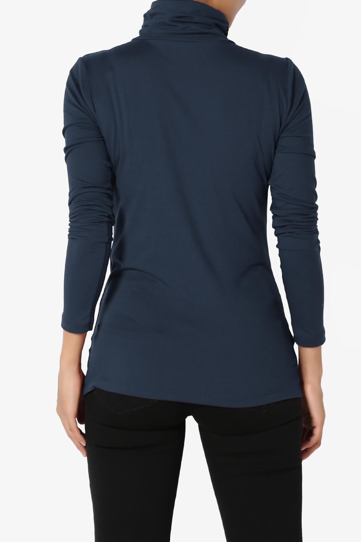 Load image into Gallery viewer, Viable Ruched Turtle Neck Long Sleeve Top DARK NAVY_2
