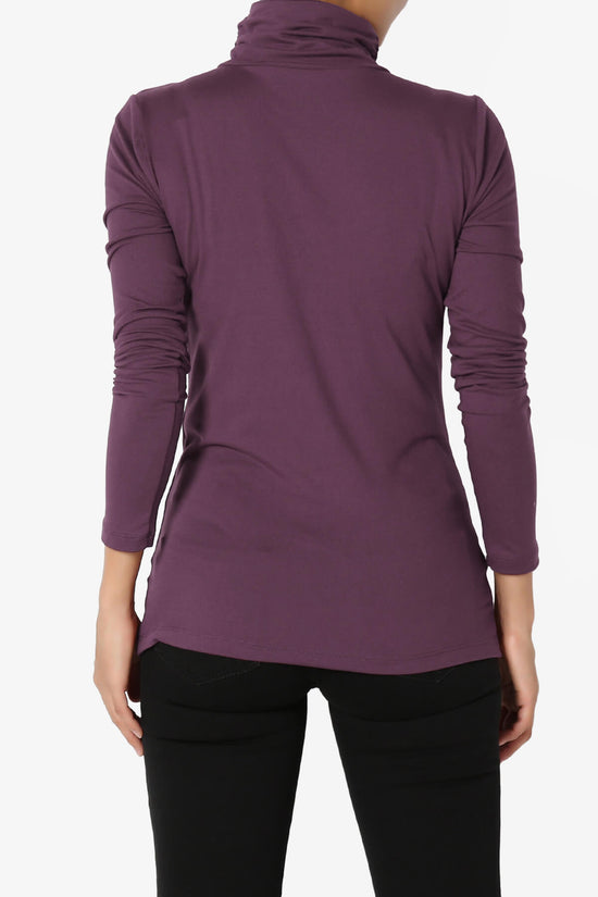 Viable Ruched Turtle Neck Long Sleeve Top DUSTY PLUM_2