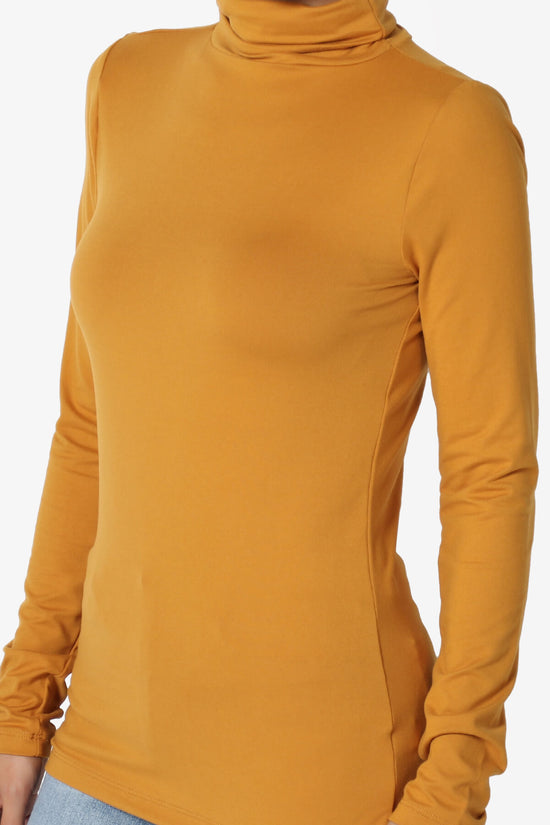 Viable Ruched Turtle Neck Long Sleeve Top GOLDEN MUSTARD_5