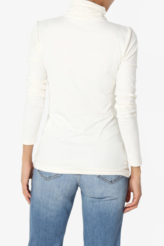 Viable Ruched Turtle Neck Long Sleeve Top IVORY_2