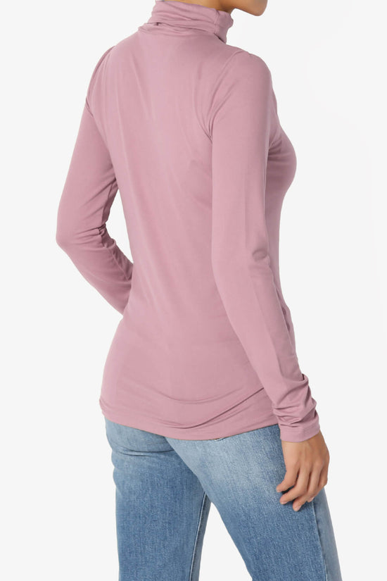 Viable Ruched Turtle Neck Long Sleeve Top LIGHT ROSE_4