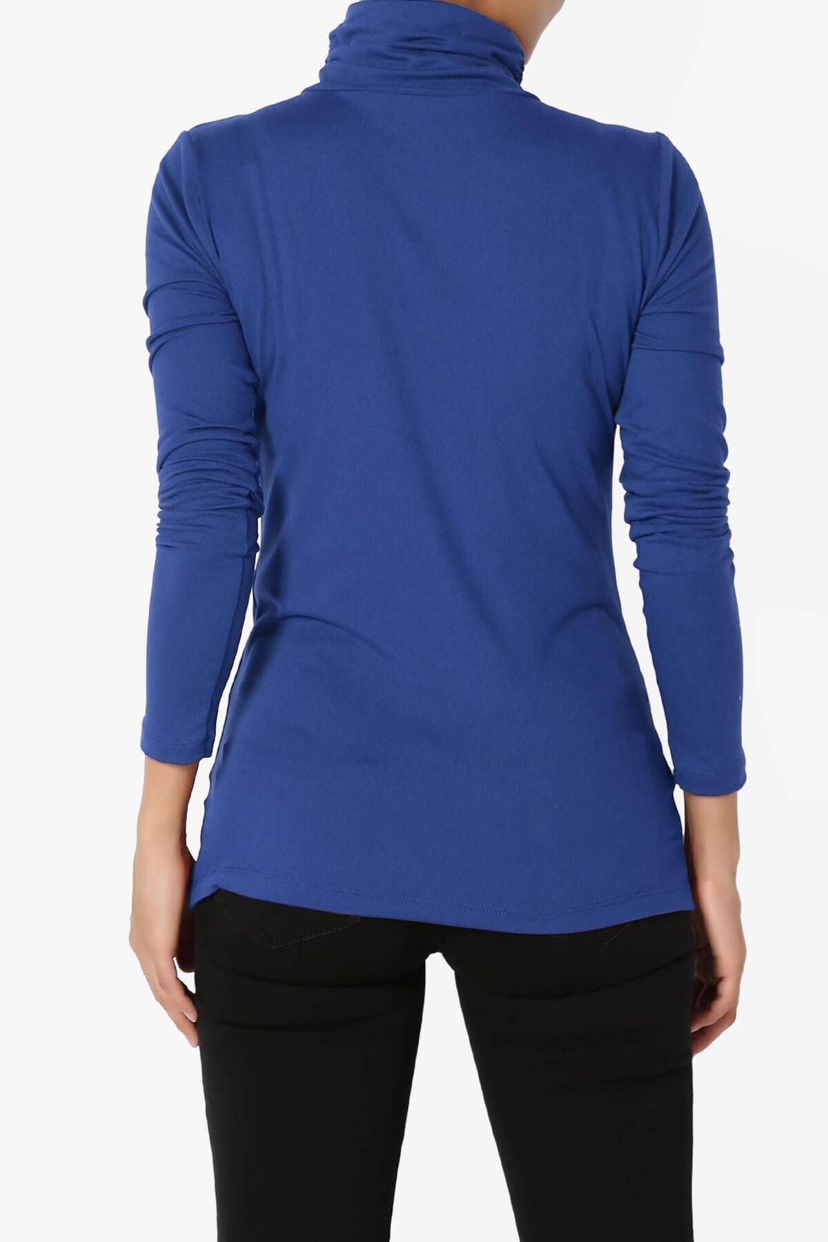 Load image into Gallery viewer, Viable Ruched Turtle Neck Long Sleeve Top MID NAVY_2

