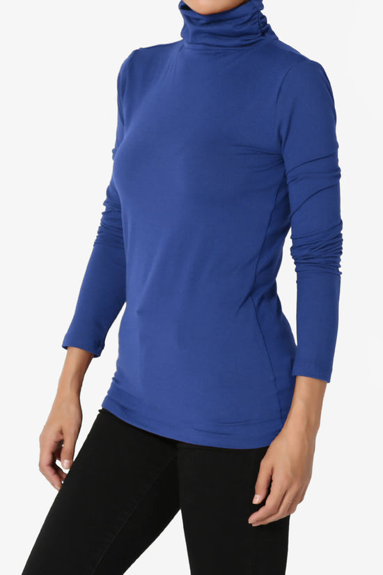 Load image into Gallery viewer, Viable Ruched Turtle Neck Long Sleeve Top MID NAVY_3
