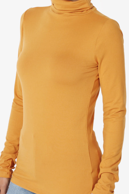 Viable Ruched Turtle Neck Long Sleeve Top MUSTARD_5