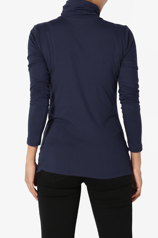 Load image into Gallery viewer, Viable Ruched Turtle Neck Long Sleeve Top NAVY_2
