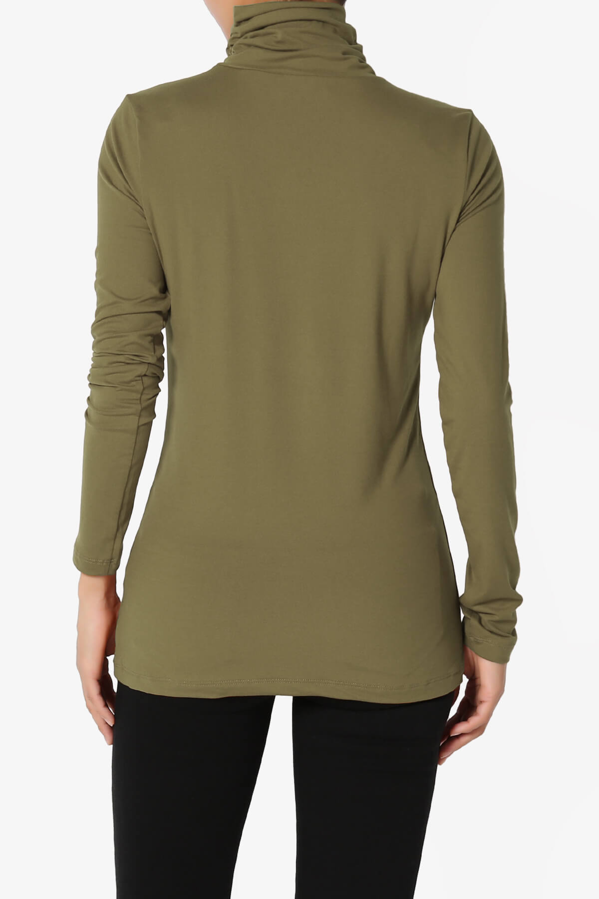 Load image into Gallery viewer, Viable Ruched Turtle Neck Long Sleeve Top OLIVE KHAKI_2
