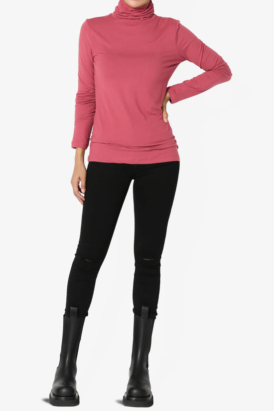 Load image into Gallery viewer, Viable Ruched Turtle Neck Long Sleeve Top ROSE_6
