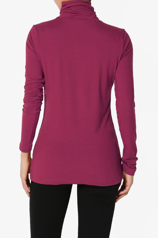 Viable Ruched Turtle Neck Long Sleeve Top WINE_2