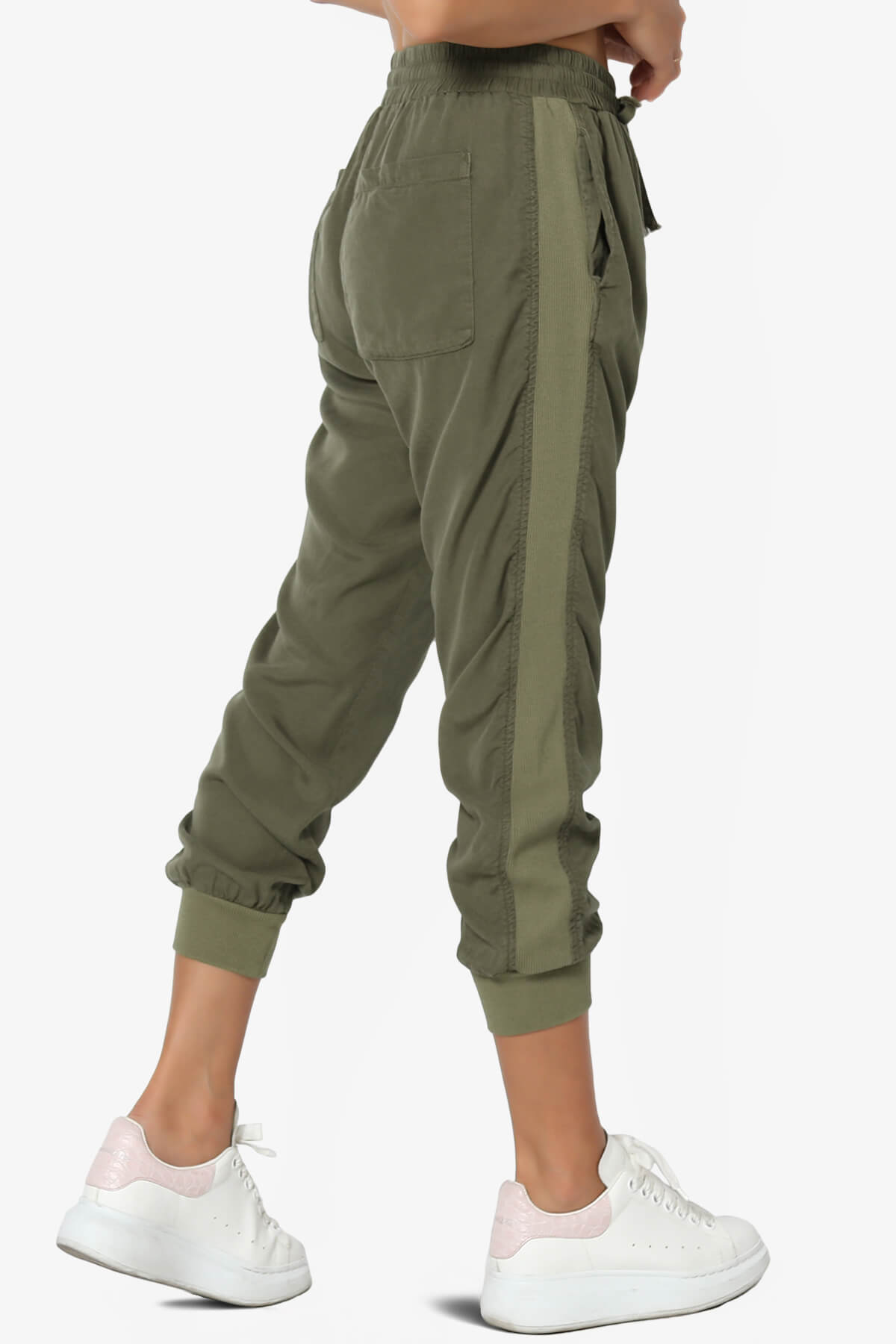 Load image into Gallery viewer, Wizen Washed Tencel Ribbed Jogger Pants OLIVE_4
