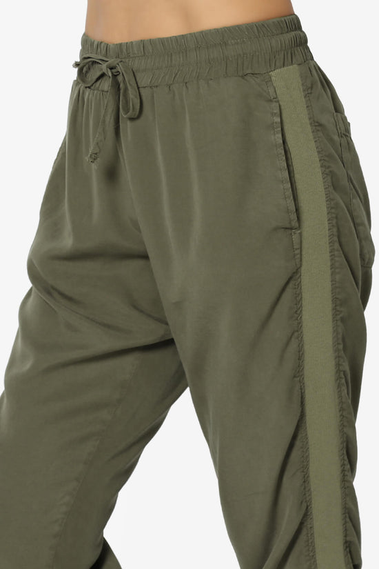Load image into Gallery viewer, Wizen Washed Tencel Ribbed Jogger Pants OLIVE_5
