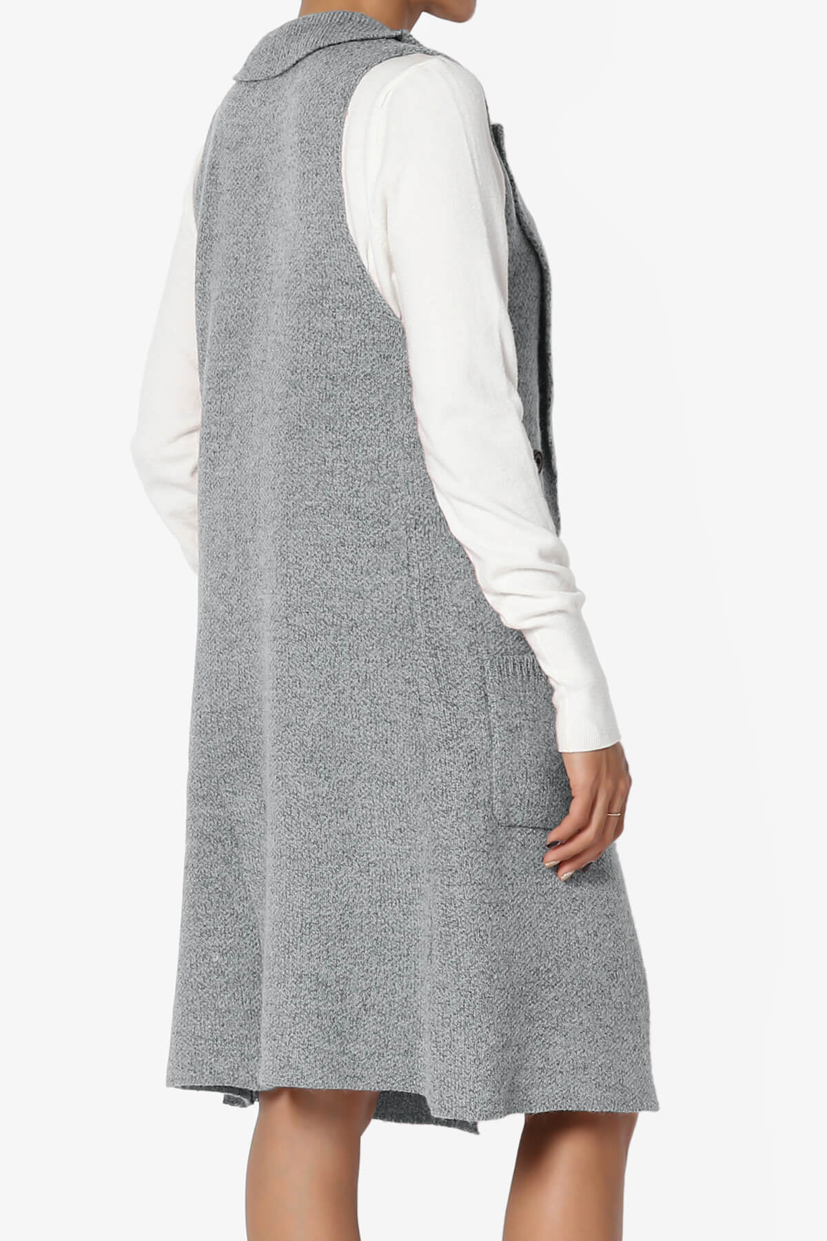 Load image into Gallery viewer, Yaro Sweater Knit Long Vest Gilet GREY_4
