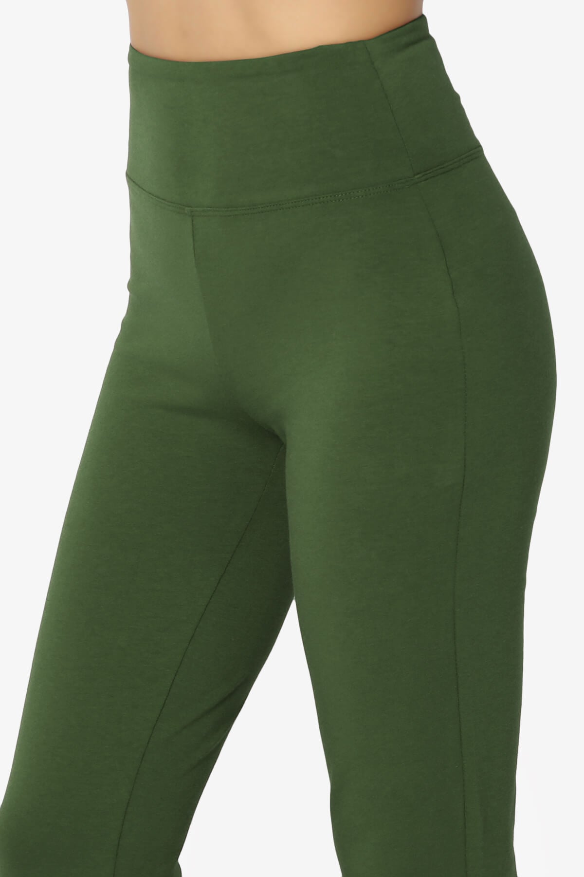 Load image into Gallery viewer, Zaylee Raw Hem Flared Comfy Yoga Pants ARMY GREEN_5
