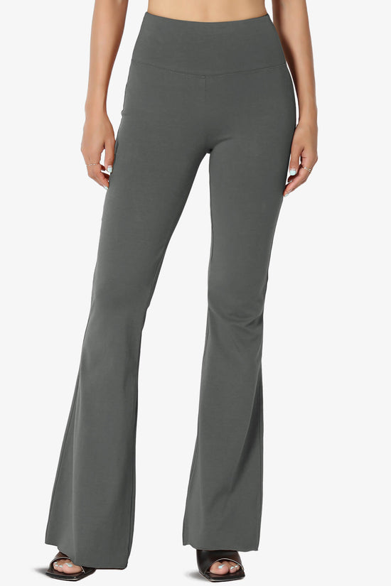 Load image into Gallery viewer, Zaylee Raw Hem Flared Comfy Yoga Pants ASH GREY_1

