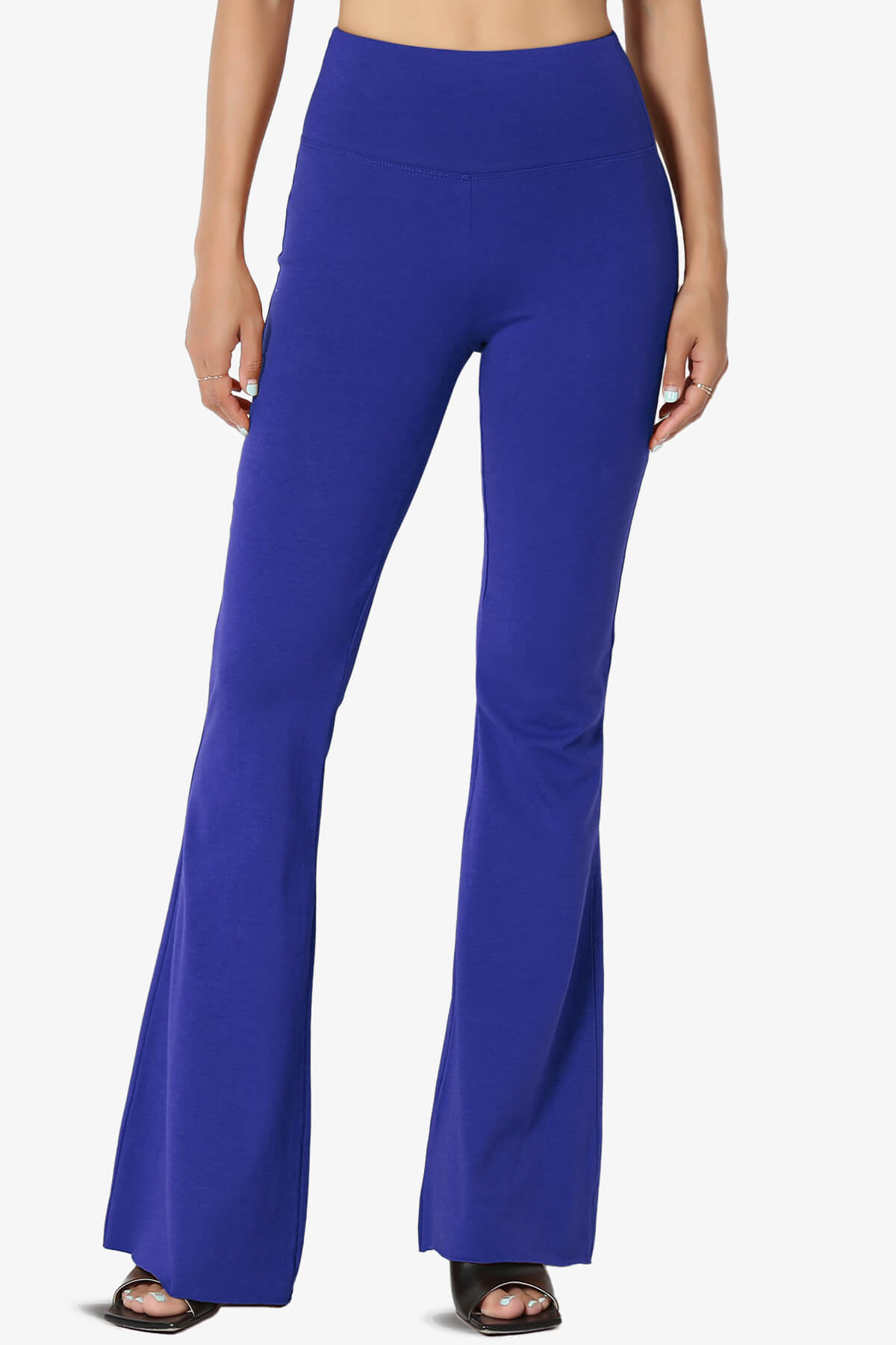 Load image into Gallery viewer, Zaylee Raw Hem Flared Comfy Yoga Pants BRIGHT BLUE_1
