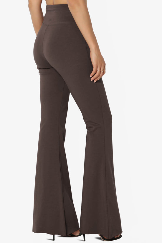 Load image into Gallery viewer, Zaylee Raw Hem Flared Comfy Yoga Pants BROWN_4

