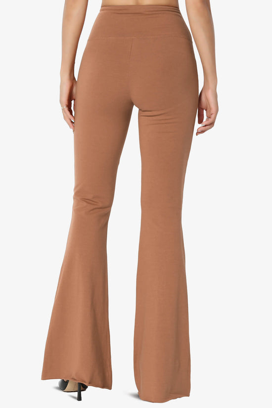 Load image into Gallery viewer, Zaylee Raw Hem Flared Comfy Yoga Pants DEEP CAMEL_2
