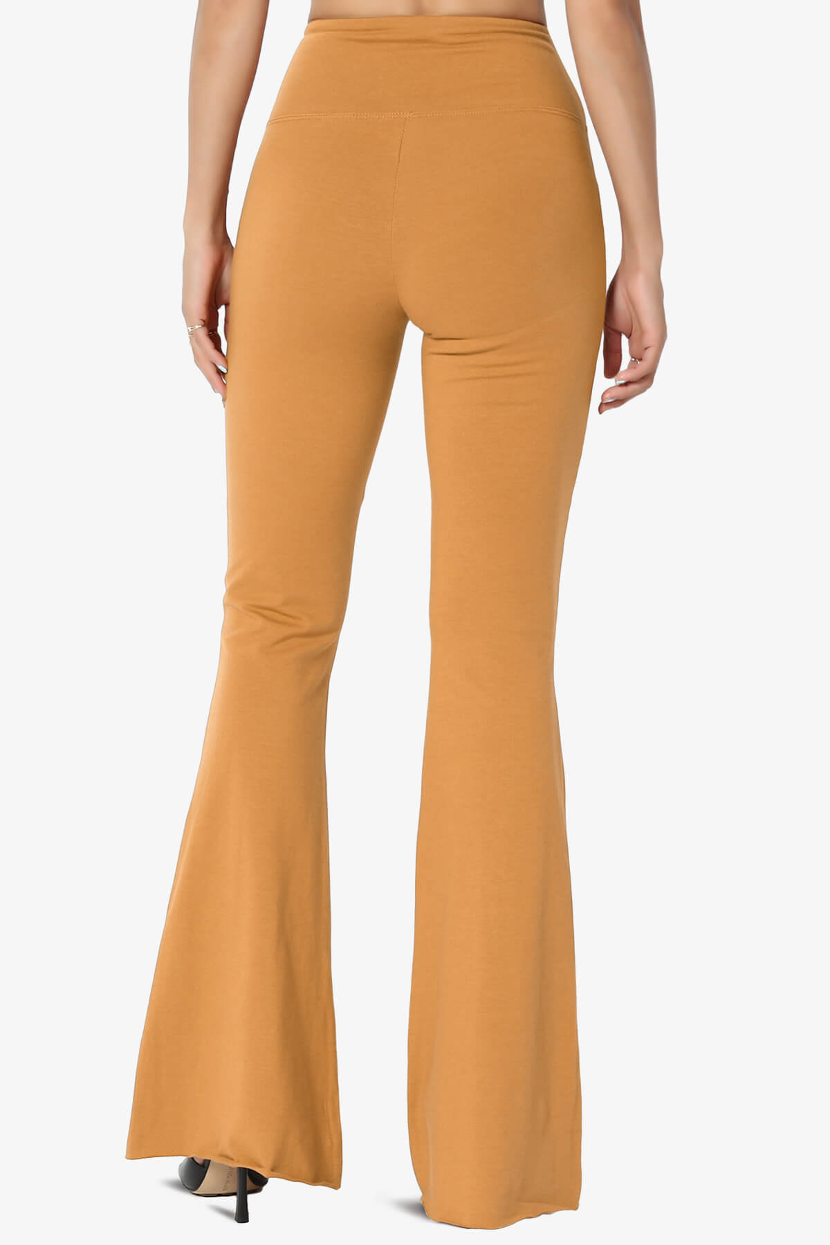 Load image into Gallery viewer, Zaylee Raw Hem Flared Comfy Yoga Pants GOLDEN MUSTARD_2

