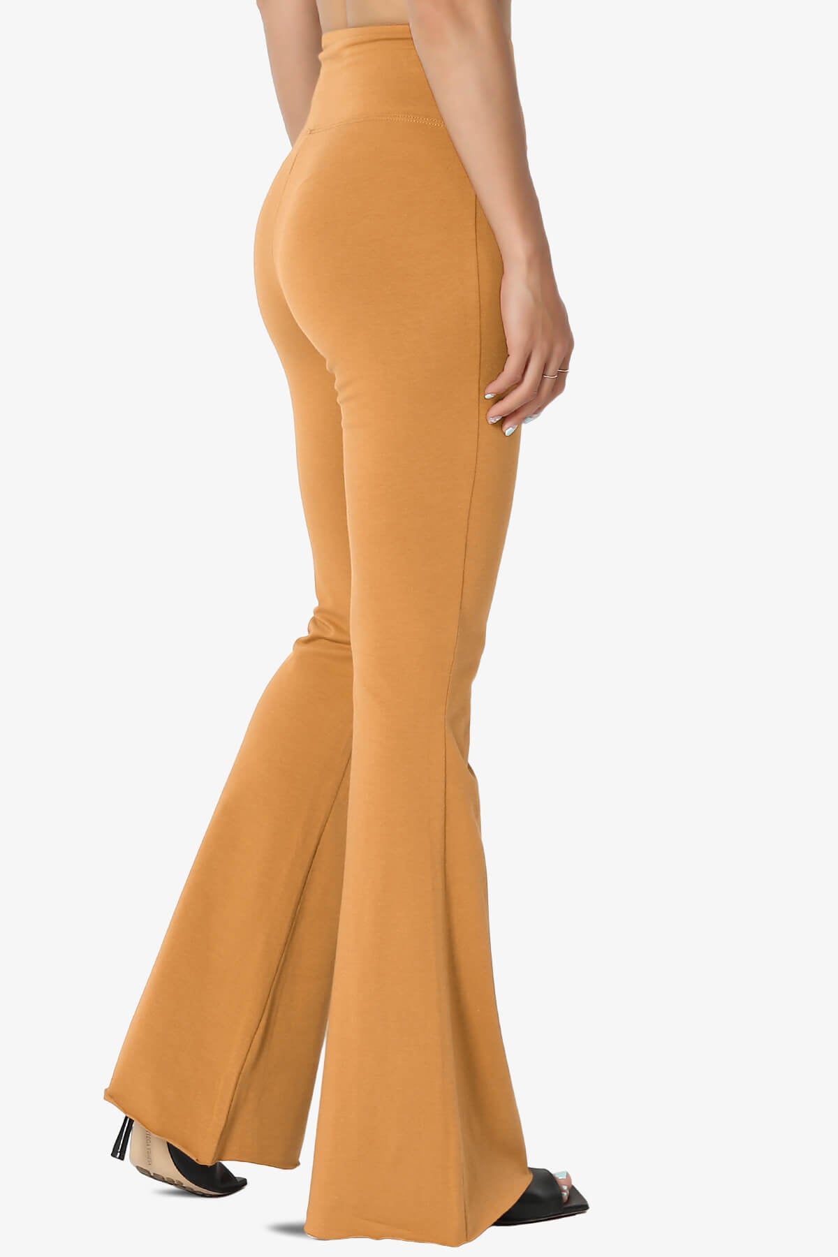 Load image into Gallery viewer, Zaylee Raw Hem Flared Comfy Yoga Pants GOLDEN MUSTARD_4
