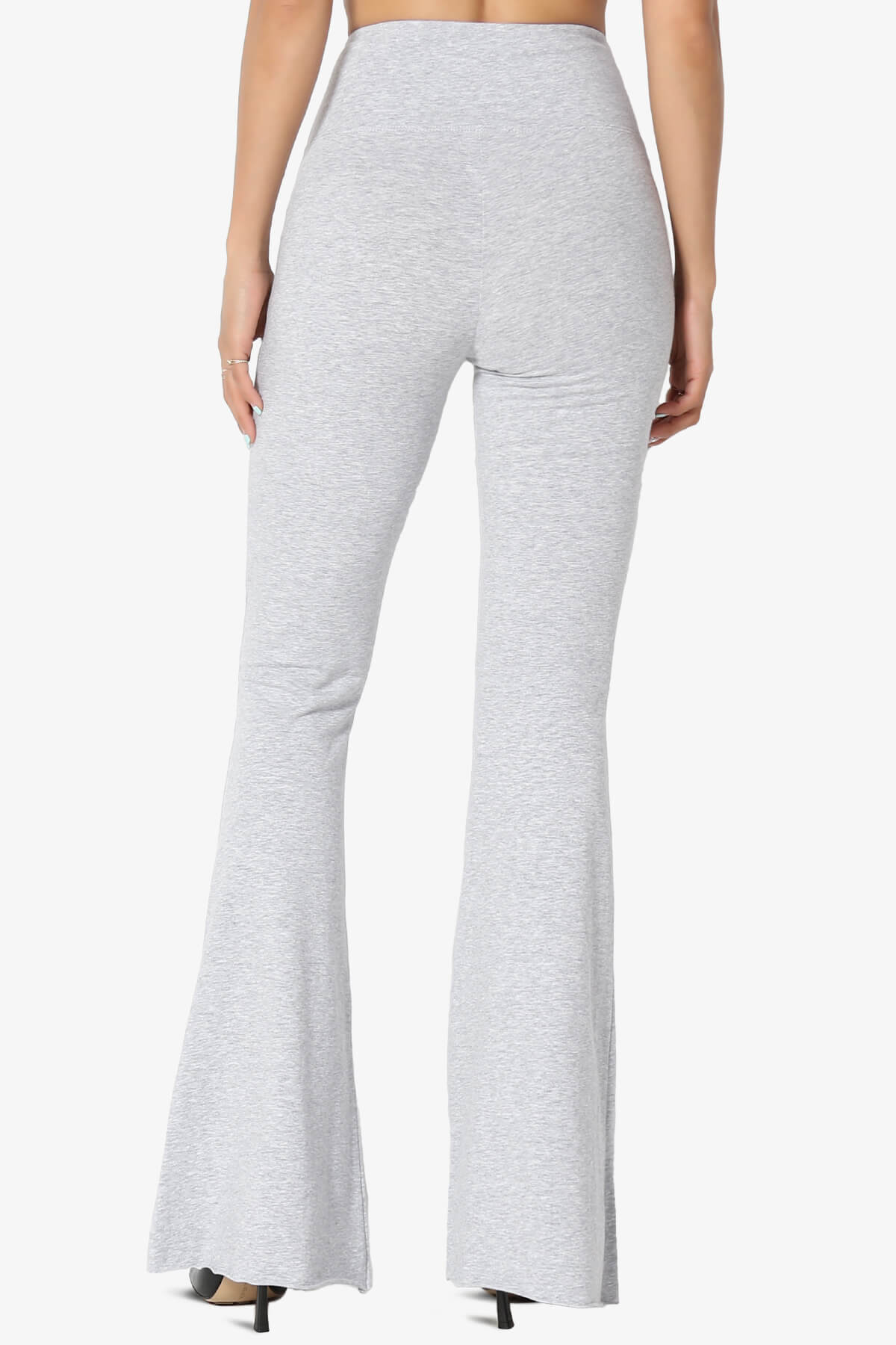 Load image into Gallery viewer, Zaylee Raw Hem Flared Comfy Yoga Pants HEATHER GREY_2
