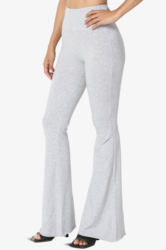 Load image into Gallery viewer, Zaylee Raw Hem Flared Comfy Yoga Pants HEATHER GREY_3

