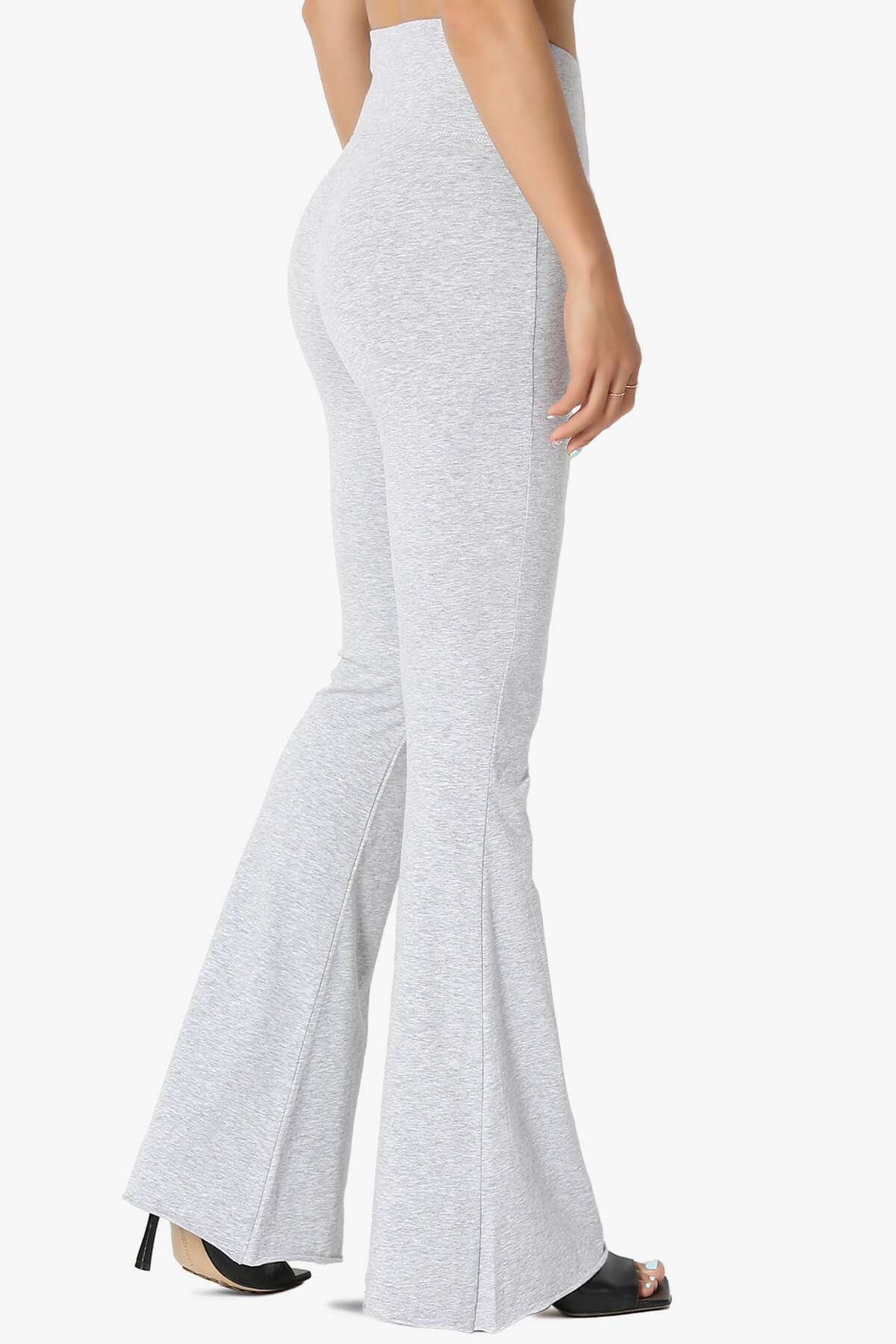 Load image into Gallery viewer, Zaylee Raw Hem Flared Comfy Yoga Pants HEATHER GREY_4
