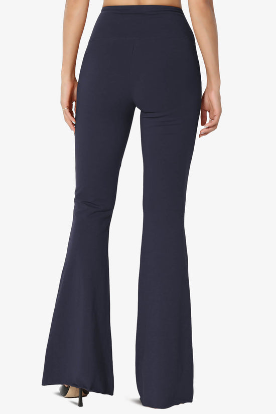 Load image into Gallery viewer, Zaylee Raw Hem Flared Comfy Yoga Pants NAVY_2
